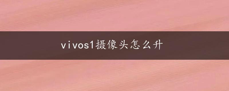 vivos1摄像头怎么升