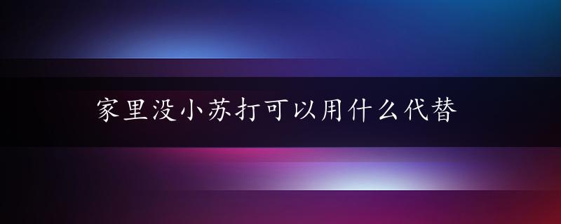 家里没小苏打可以用什么代替