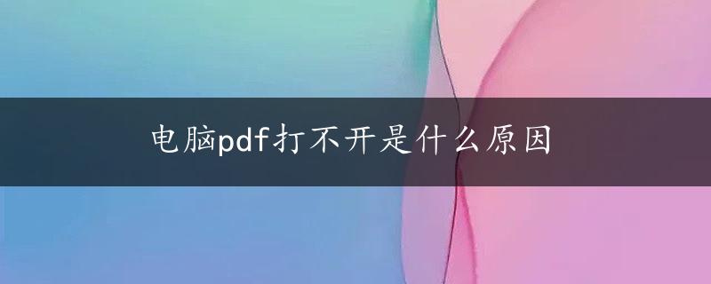 电脑pdf打不开是什么原因