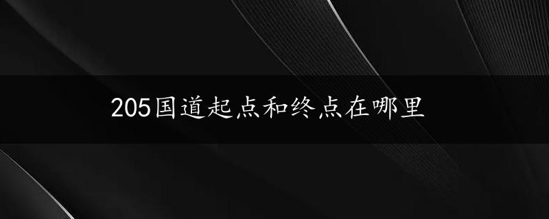 205国道起点和终点在哪里