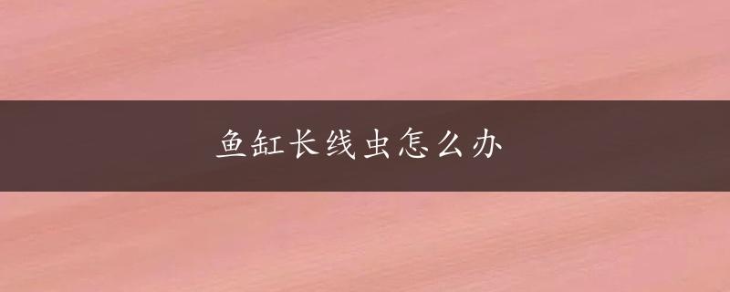 鱼缸长线虫怎么办