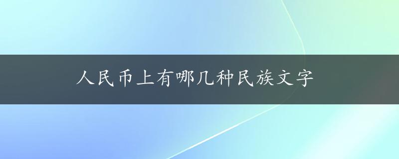 人民币上有哪几种民族文字