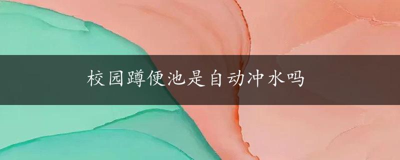 校园蹲便池是自动冲水吗