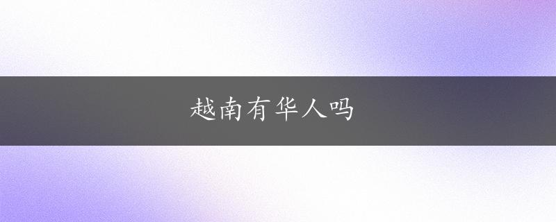 越南有华人吗