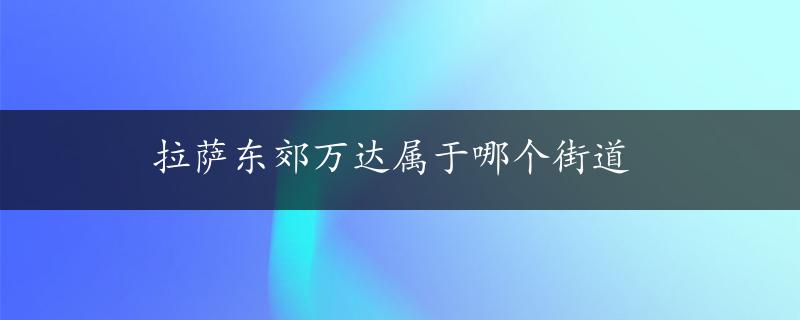 拉萨东郊万达属于哪个街道