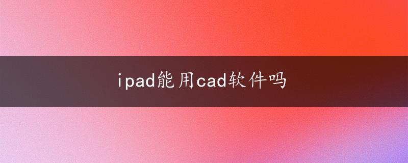 ipad能用cad软件吗