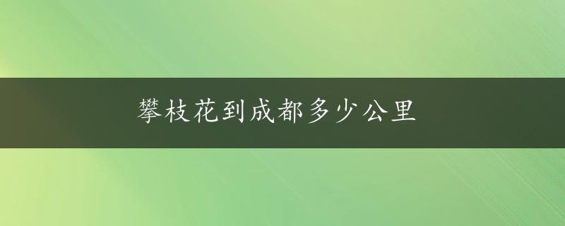 攀枝花到成都多少公里