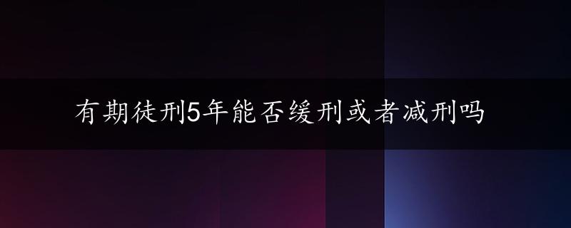 有期徒刑5年能否缓刑或者减刑吗