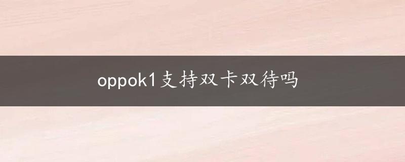 oppok1支持双卡双待吗