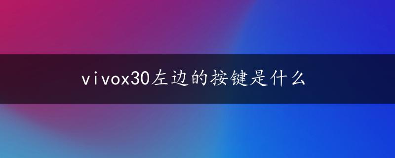 vivox30左边的按键是什么