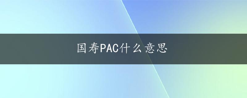 国寿PAC什么意思