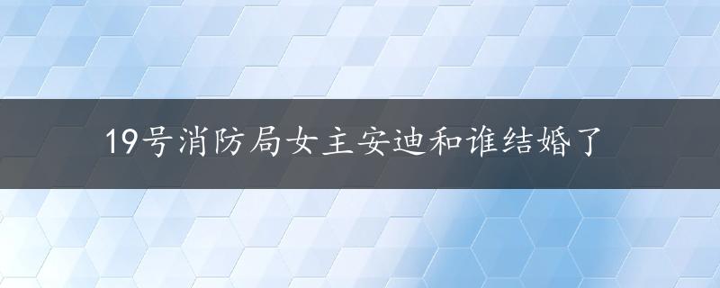 19号消防局女主安迪和谁结婚了