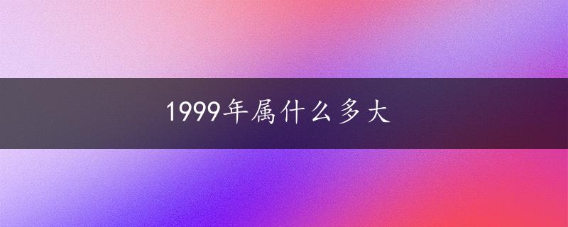 1999年属什么多大