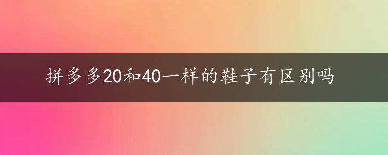 拼多多20和40一样的鞋子有区别吗