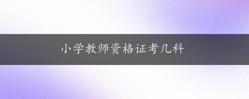 小学教师资格证考几科