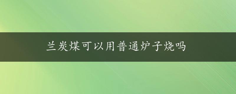 兰炭煤可以用普通炉子烧吗