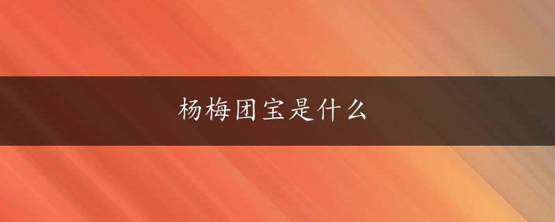 杨梅团宝是什么