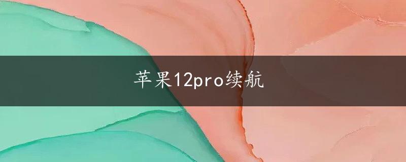 苹果12pro续航