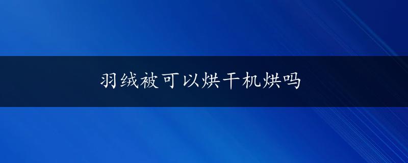 羽绒被可以烘干机烘吗