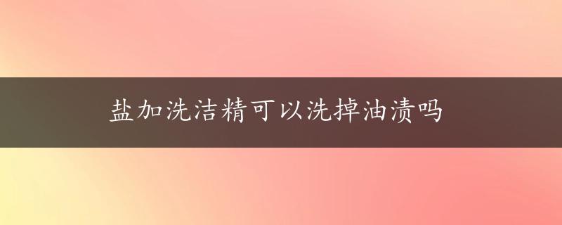 盐加洗洁精可以洗掉油渍吗