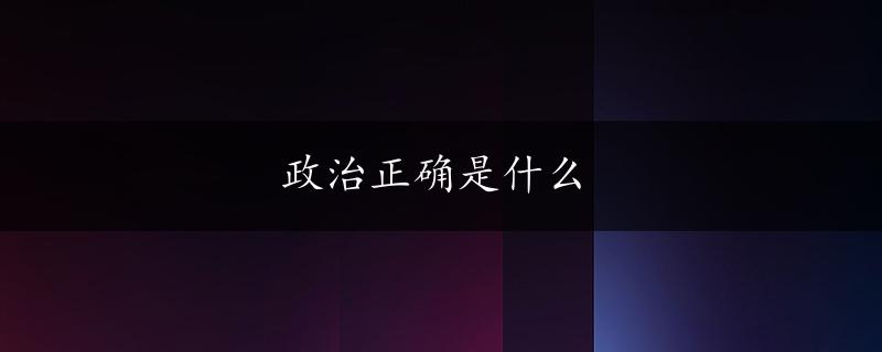 政治正确是什么