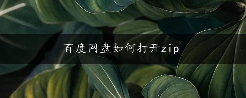 百度网盘如何打开zip