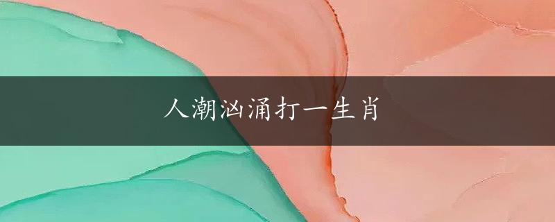 人潮汹涌打一生肖