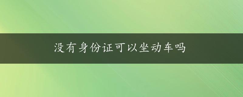 没有身份证可以坐动车吗