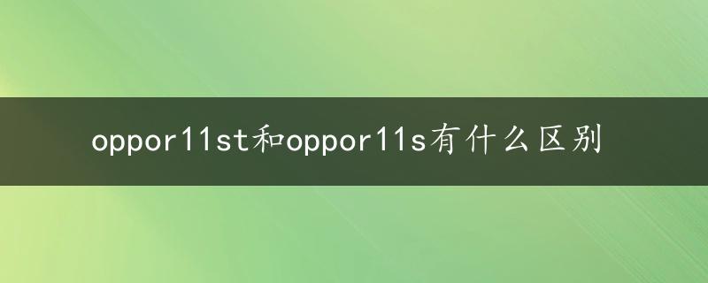 oppor11st和oppor11s有什么区别