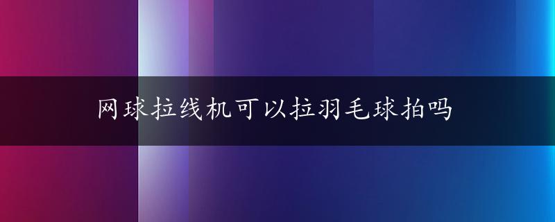 网球拉线机可以拉羽毛球拍吗