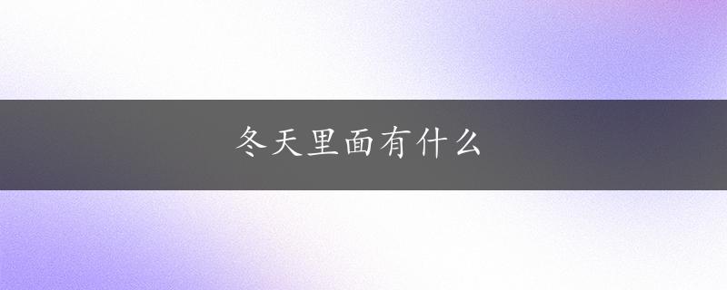 冬天里面有什么