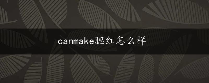 canmake腮红怎么样