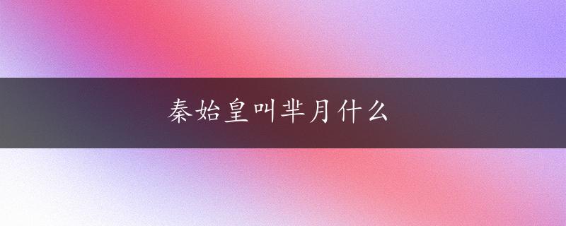 秦始皇叫芈月什么