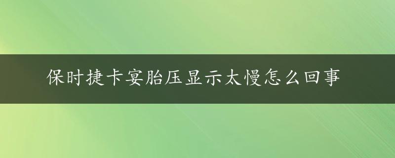 保时捷卡宴胎压显示太慢怎么回事