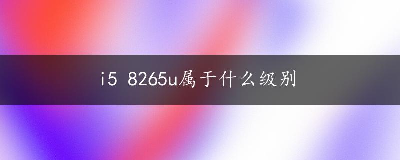 i5 8265u属于什么级别