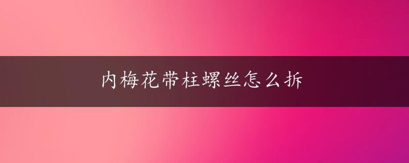 内梅花带柱螺丝怎么拆