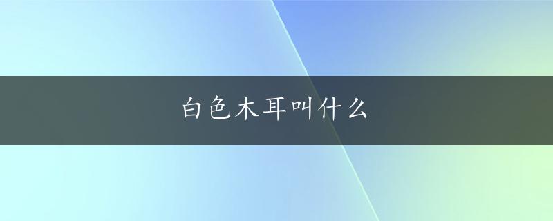 白色木耳叫什么