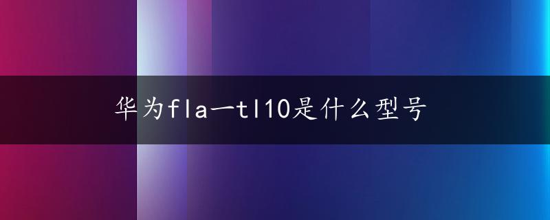 华为fla一tl10是什么型号