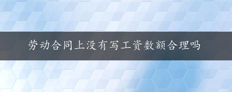 劳动合同上没有写工资数额合理吗