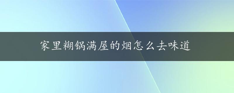 家里糊锅满屋的烟怎么去味道