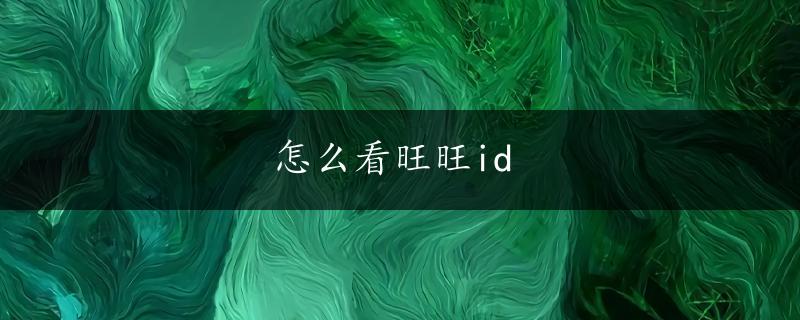 怎么看旺旺id