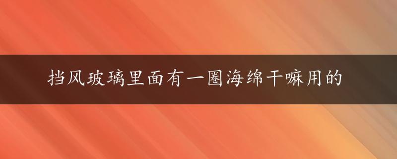 挡风玻璃里面有一圈海绵干嘛用的