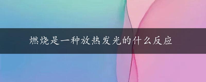 燃烧是一种放热发光的什么反应