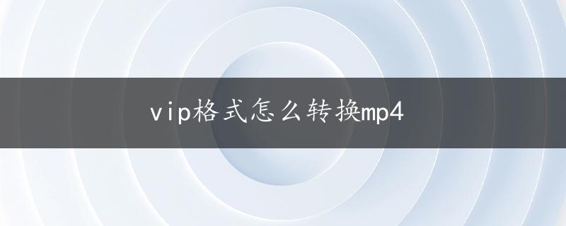 vip格式怎么转换mp4