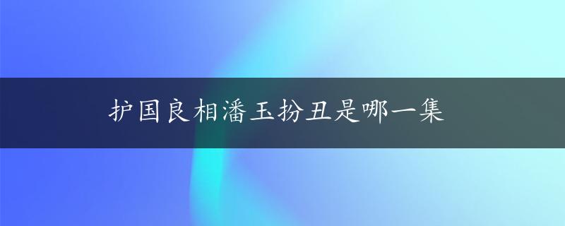 护国良相潘玉扮丑是哪一集