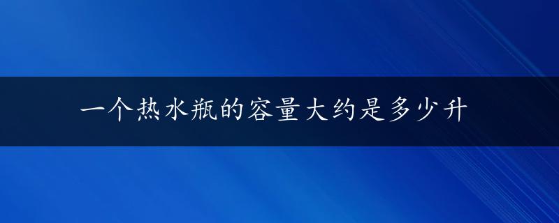 一个热水瓶的容量大约是多少升