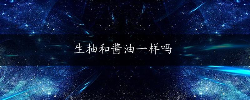 生抽和酱油一样吗