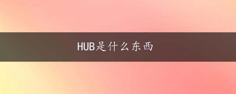 HUB是什么东西