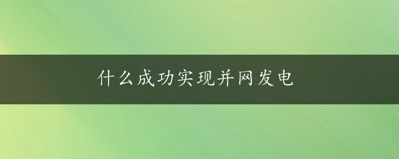 什么成功实现并网发电