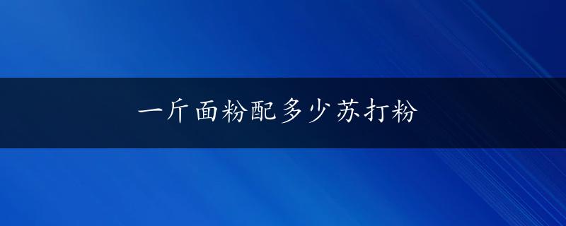 一斤面粉配多少苏打粉